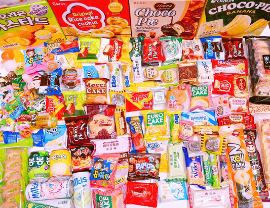 Best Value! 100pcs Deluxe Exotic Asian Snack Box Full & Mini Size Snacks Korea/ Japanese/Taiwan/ Worldwide Birthday Christmas Care Box