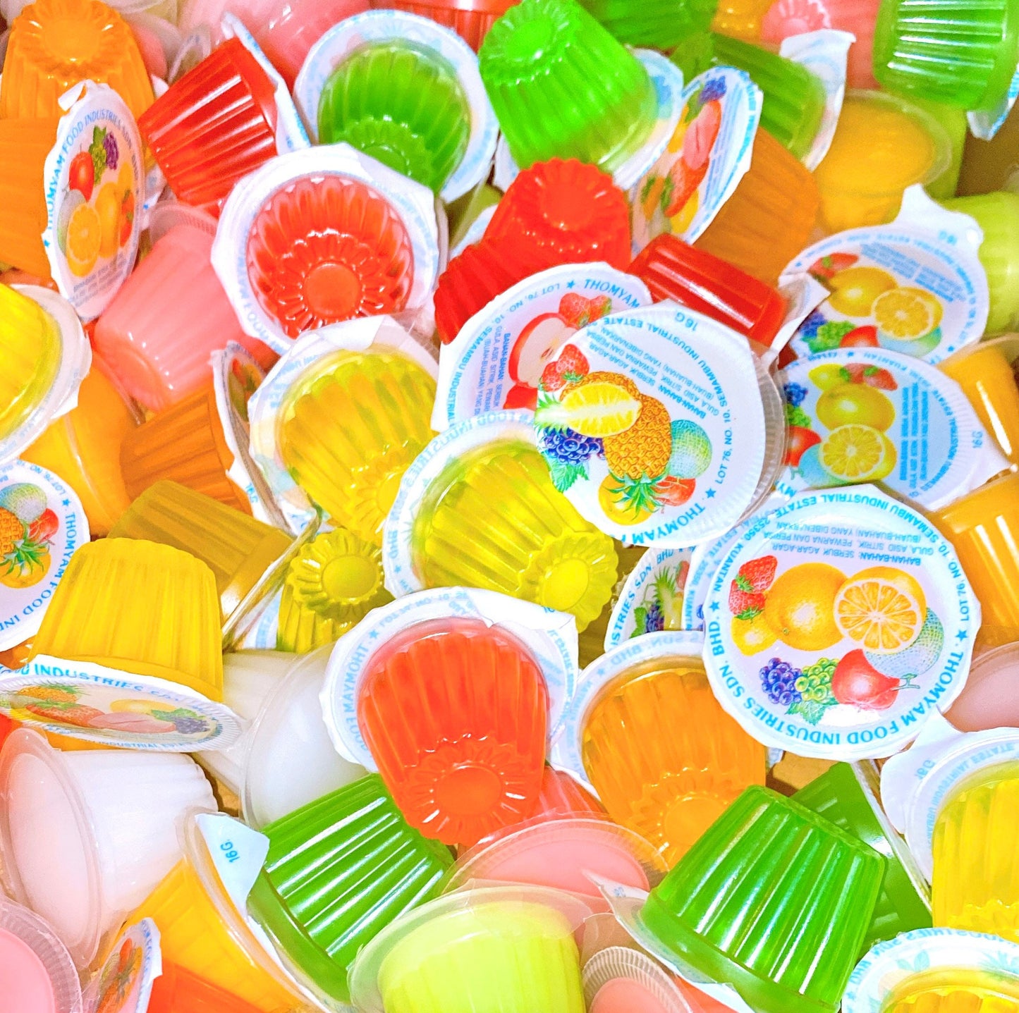 Asian Exotic Jelly cups, popping fruit jellies. TikTok viral, Asian Jelly Candies