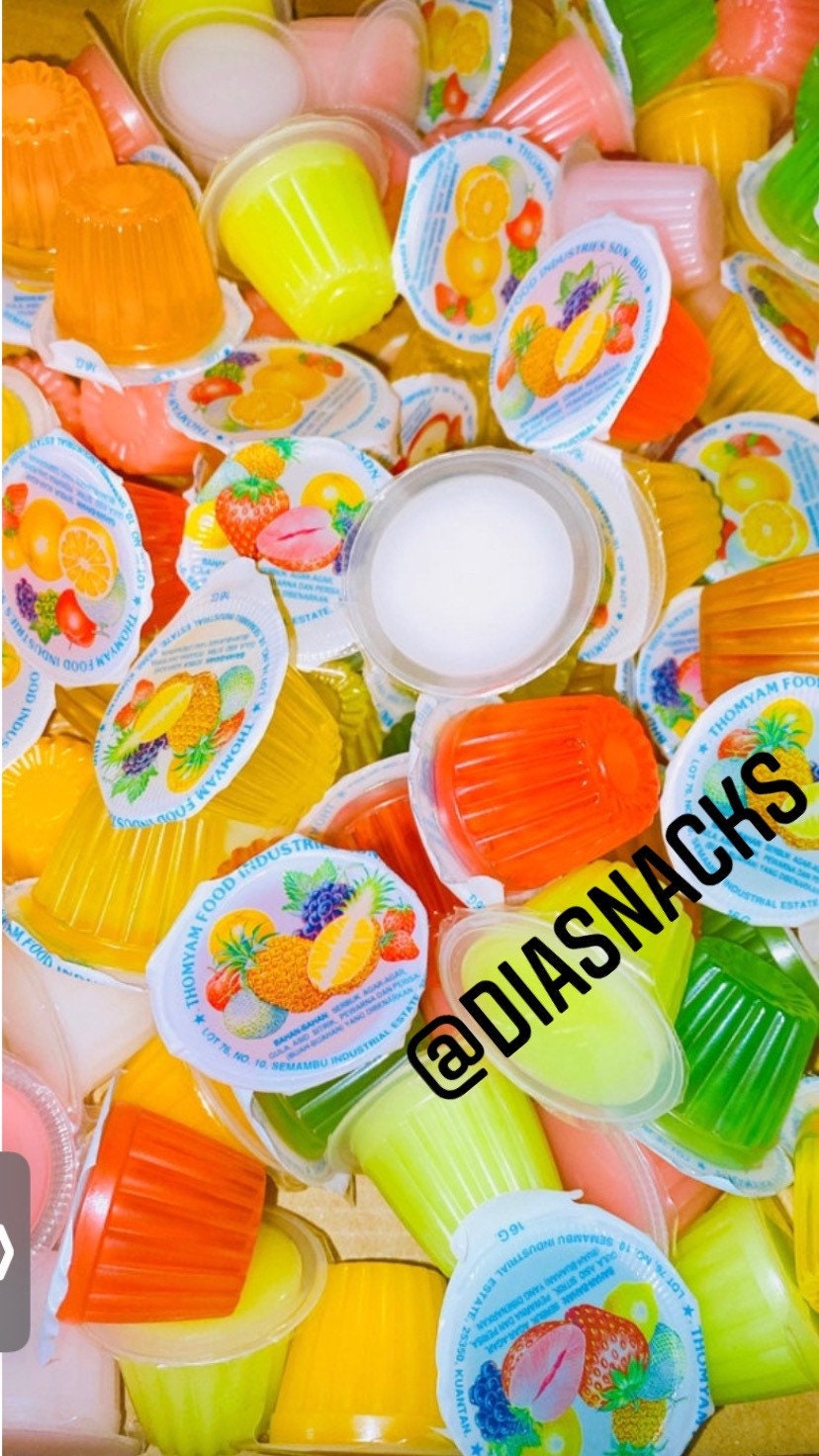 Asian Exotic Jelly cups, popping fruit jellies. TikTok viral, Asian Jelly Candies