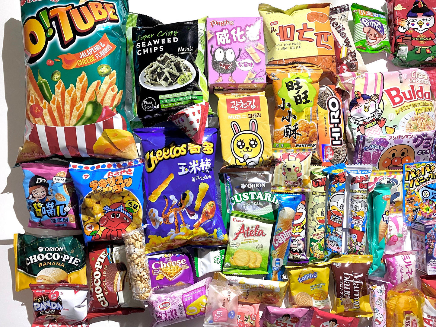 Asian Snacks Box 45pcs | Japanese Korean Chinese Asian snacks | Exotic Snacks Box | Candies ramen snacks | Mochi | Ramune Larbor Day SALE